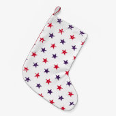 4th of July Stars Grunge Abstract Seamless Pattern スモールクリスマスストッキング (正面 (吊り時))