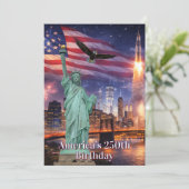 4th of July Statue of Liberty Rocket USA 250th 招待状 (スタンド正面)