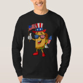 4th Of July Taco Sunglasses American Flag Firework Tシャツ (正面)