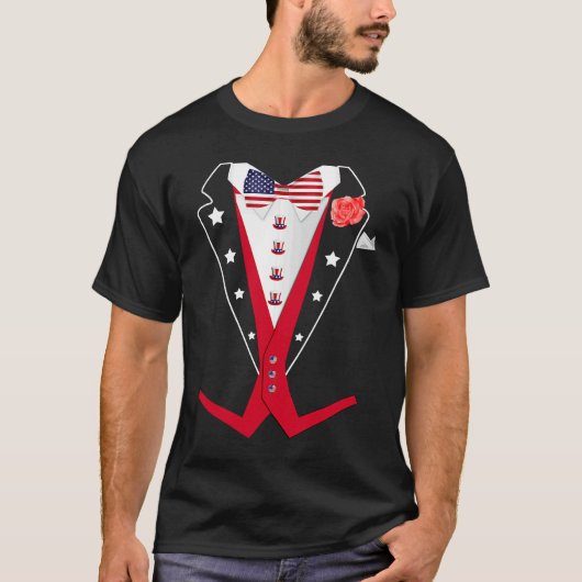 4th of July Tuxedo American Patriotic Suit Boy Me Tシャツ (正面)