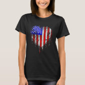 4th Of July Us American Flag Heart For Independenc Tシャツ (正面)