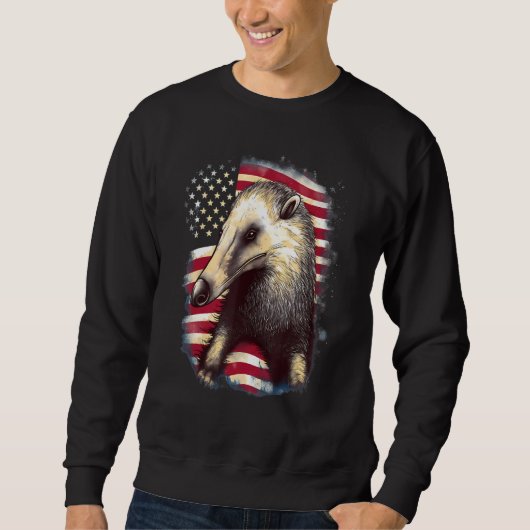4th Of July US Flag Anteater スウェットシャツ (正面)
