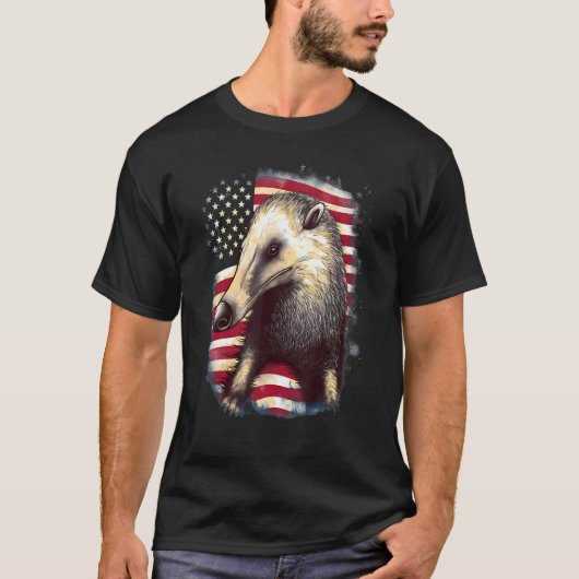 4th Of July US Flag Anteater Tシャツ (正面)