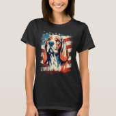 4th Of July US Flag Beagle Dog Tシャツ (正面)