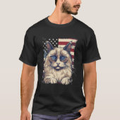 4th Of July US Flag Birman Cat Tシャツ (正面)