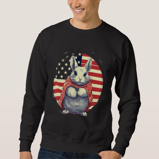 4th Of July US Flag Chinchilla スウェットシャツ (正面)