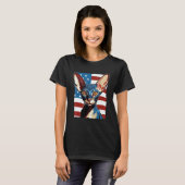 4th Of July US Flag Cornish Rex Cat 1 Tシャツ (正面フル)