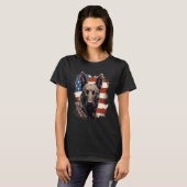 4th Of July US Flag Dutch Shepherd Dog 1 Tシャツ (正面フル)