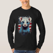 4th Of July US Flag Ferret 1 Tシャツ (正面)