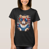 4th Of July US Flag Gerbil 2 Tシャツ (正面)