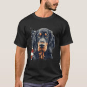 4th Of July US Flag Gordon Setter Dog 2 Tシャツ (正面)