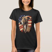 4th Of July US Flag Greyhound Dog 2 Tシャツ (正面)