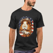 4th Of July US Flag Guinea Pig Tシャツ (正面)