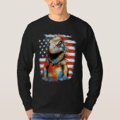 4th Of July US Flag Iguana Tシャツ (正面)