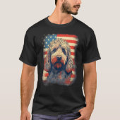 4th Of July US Flag Labradoodle Dog Tシャツ (正面)