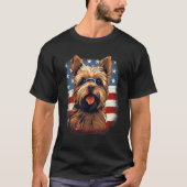 4th Of July US Flag Norfolk Terrier Dog Tシャツ (正面)