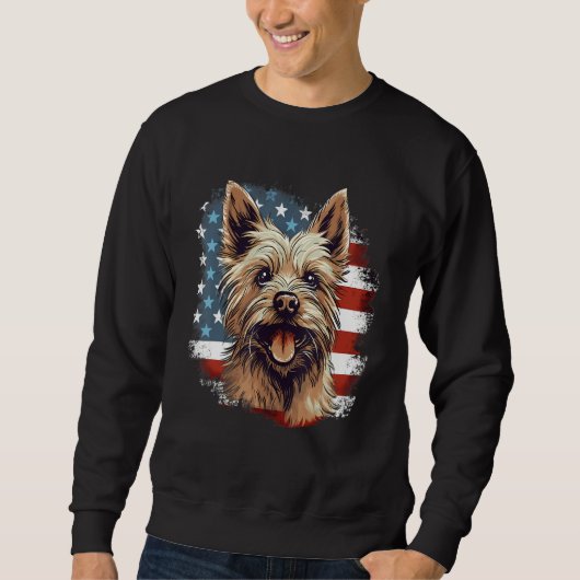 4th Of July US Flag Norwich Terrier Dog スウェットシャツ (正面)