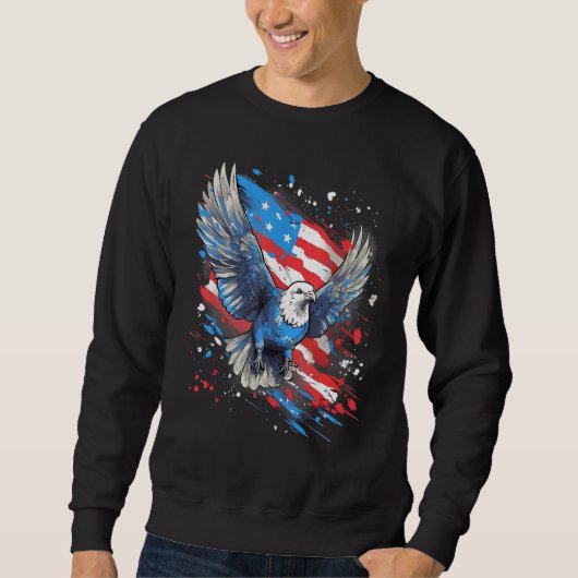 4th Of July US Flag Pigeon スウェットシャツ (正面)