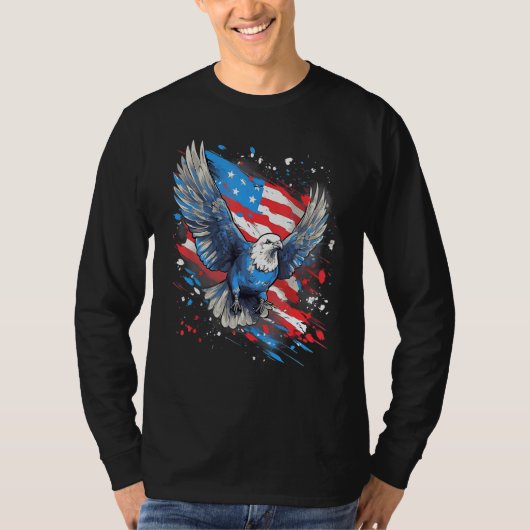 4th Of July US Flag Pigeon Tシャツ (正面)