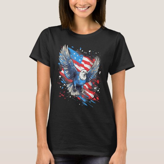 4th Of July US Flag Pigeon Tシャツ (正面)