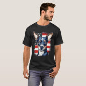 4th Of July US Flag Rat Terrier Dog 1 Tシャツ (正面フル)