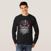 4th Of July US Flag Santa Claus 3 Tシャツ (正面フル)