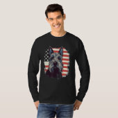 4th Of July US Flag Scottish Terrier Dog 3 Tシャツ (正面フル)