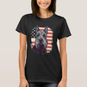 4th Of July US Flag Scottish Terrier Dog 3 Tシャツ (正面)
