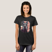 4th Of July US Flag Scottish Terrier Dog 3 Tシャツ (正面フル)