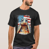 4th Of July US Flag Sea Turtle 1 Tシャツ (正面)
