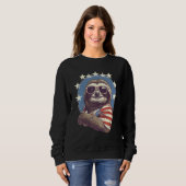 4th Of July US Flag Sloth スウェットシャツ (正面フル)