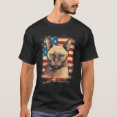 4th Of July US Flag Tonkinese Cat 1 Tシャツ (正面)