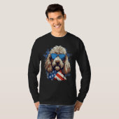 4th Of July US Flag Whoodle Dog Tシャツ (正面フル)