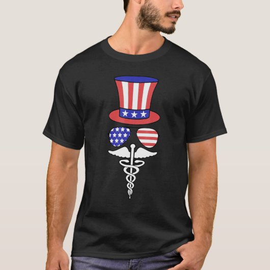 4th Of July USA Emergency Department Room Healthca Tシャツ (正面)