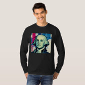 4th of July USA George Washington American Art On Tシャツ (正面フル)