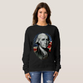 4th of July USA George Washington Painting On スウェットシャツ (正面フル)