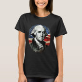 4th of July USA George Washington Painting On Tシャツ (正面)