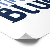 4th of July USA Red White Blue Modern Typography ポスター (角)