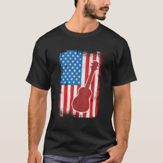 4Th Of July Usa Ukulele Musician Tシャツ
