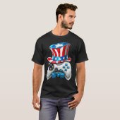 4th Of July Video Game American Flag Uncle Sam Gam Tシャツ (正面フル)