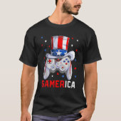 4th Of July Video Game American Flag Uncle Sam Gam Tシャツ (正面)