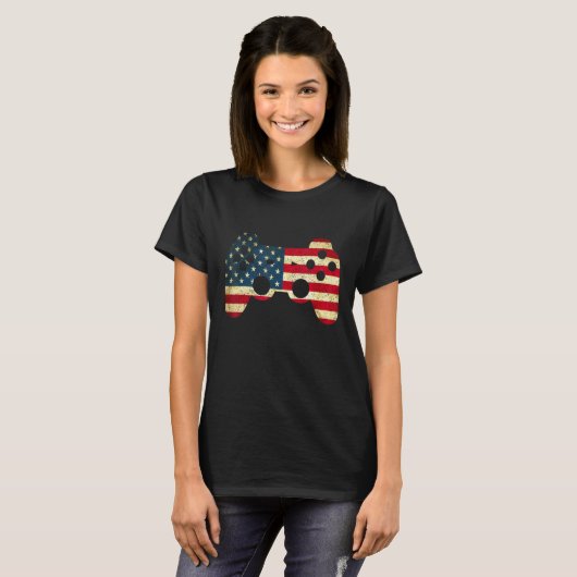 4th Of July Video Game Gamer Patriotic Tシャツ (正面フル)