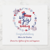 4th of July Wedding Cheers to Love | Personalized スパークリングワインラベル (シングルラベル)