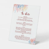 4th of July  Wedding Menu, Minimalist Menu 台座サイン (正面)