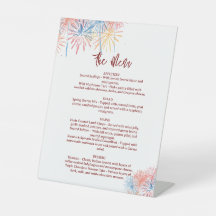 4th of July  Wedding Menu, Minimalist Menu