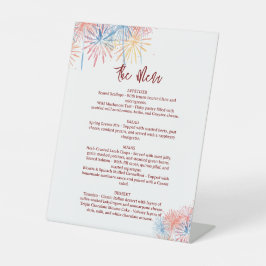 4th of July  Wedding Menu, Minimalist Menu 台座サイン