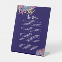 4th of July  Wedding Menu, Minimalist Menu