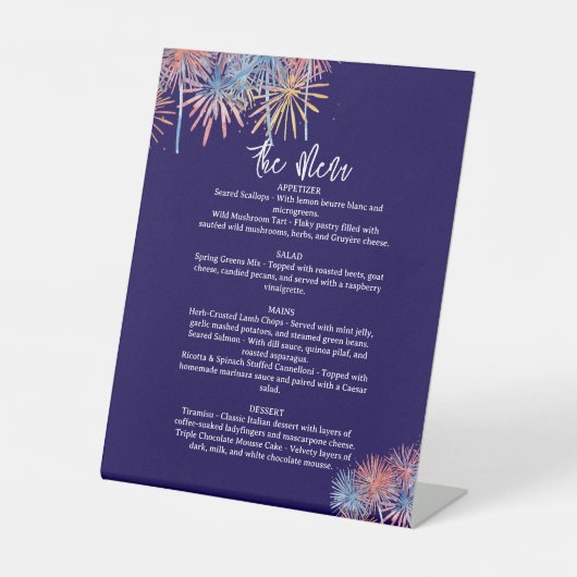 4th of July  Wedding Menu, Minimalist Menu 台座サイン (正面)