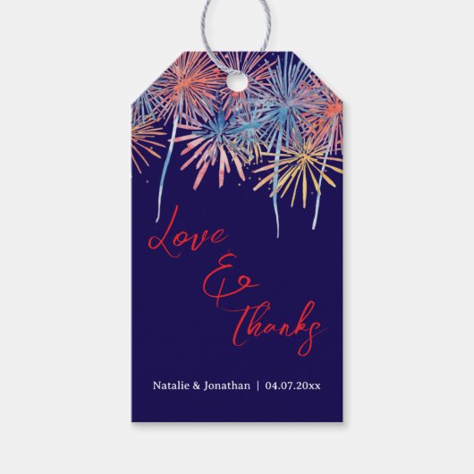 4th of july Wedding Thank You  ギフトタグ (正面)