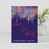 4th of July  Wedding Thank You Card W Note 招待状 (スタンド正面)
